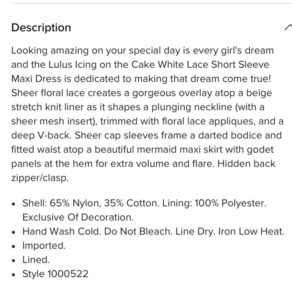 Lulu's Cream Lace V-Neck Wedding Dress - Picture 4 of 5